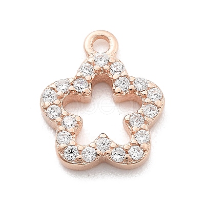 925 Sterling Silver Micro Pave Clear Cubic Zirconia Charms STER-A034-02B-RG-1