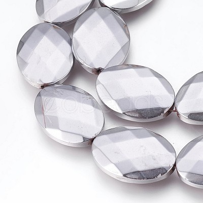Electroplated Non-magnetic Synthetic Hematite Beads Strands G-P392-V02-1