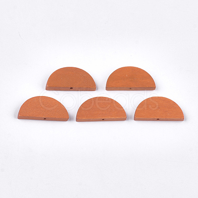 Painted Natural Wood Beads WOOD-T021-05B-09-1