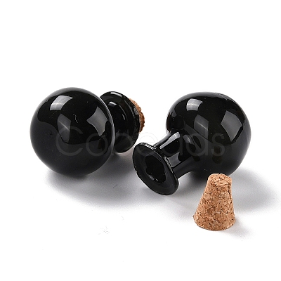 Round Glass Cork Bottles Ornament X-GLAA-D002-03A-1