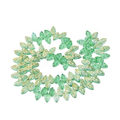 Electroplate Transparent Glass Beads Strands EGLA-N056-03A-11-1