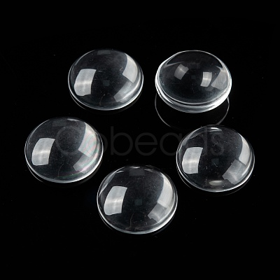 Transparent Glass Cabochons X-GGLA-R026-20mm-1