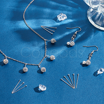 60Pcs 925 Sterling Silver Head Pins STER-PH0001-87-1