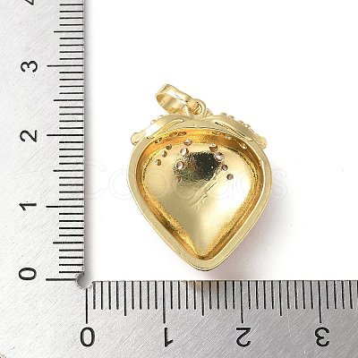 Brass Micro Pave Cubic Zirconia Pendants KK-P290-62G-1