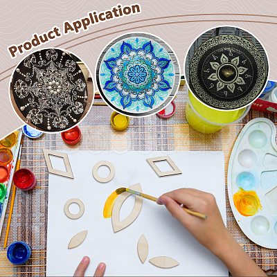 Kids DIY Plywood Marked Dot Mandala Painting AJEW-WH0596-404A-1
