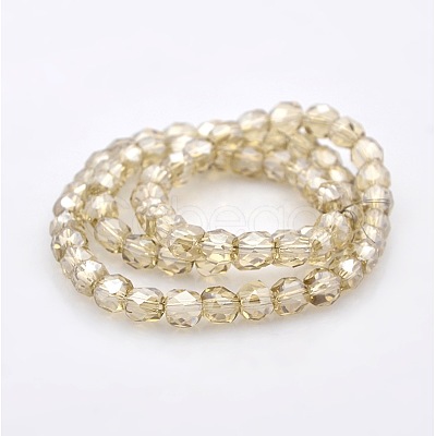 Pearl Luster Plated Glass Faceted Drum Beads Strands GLAA-A032-6mm-PL11-1