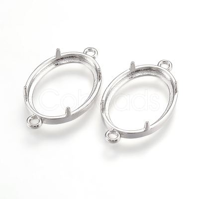 Brass Cabochon Connector Settings KK-K196-26P-1