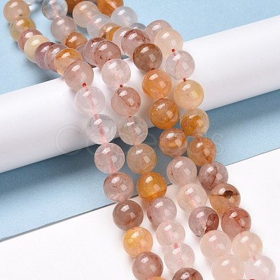 Natural Hematoid Quartz/Ferruginous Quartz Bead Strands G-E571-20B-1