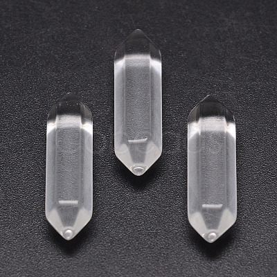 Faceted Bullet Glass Double Terminated Pointed Beads for Wire Wrapped Pendants Making GLAA-K002-30mm-09-1