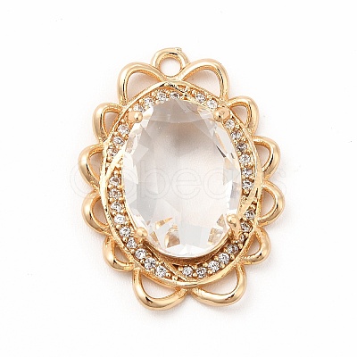 Brass with K9 Glass Charms KK-B071-16G-06-1