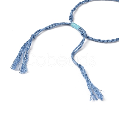 Braided Cotton Cord Bracelet Making MAK-L043-02G-04-1