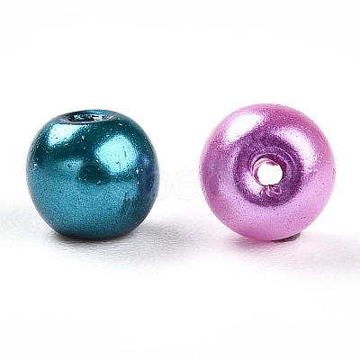 Baking Paint Pearlized Glass Pearl Beads X1-HY-Q003-4mm-M01-1