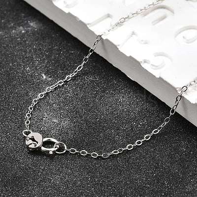 Anti-Tarnish Rhodium Plated 925 Sterling Silver Necklaces STER-M034-32B-1