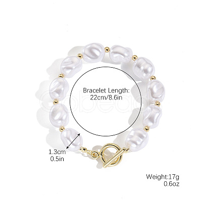 Alloy and Imitation Pearl Beaded Bracelets for Women FS-WGDF800-08-1