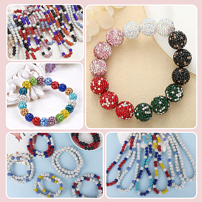 40Pcs 10 Colors Resin Rhinestone Beads RESI-PA0001-26A-1