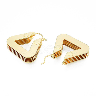 Brass Multi-Layer Triangle Hoop Earrings for Women EJEW-N011-90-1