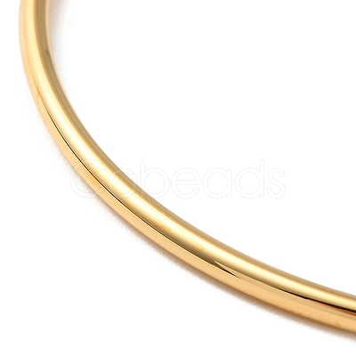 Ion Plating(IP) 304 Stainless Steel Simple Plain Bangle for Women High Polished BJEW-F461-01I-G-1