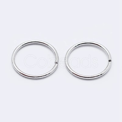 Anti-Tarnish Rhodium Plated 925 Sterling Silver Open Jump Rings STER-F036-02P-0.8x6mm-1