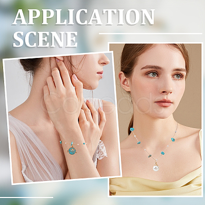 5M Synthetic Turquoise Chips & ABS Plastic Imitation Pearl Beaded Chains & 1Pc Plastic Empty Spools for Wire & 10Pcs & 30Pcs Long-Lasting Plated Brass Open Jump Rings DIY-SC0028-26-1
