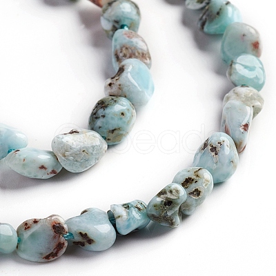 Natural Larimar Beads Strands G-D0002-B38-1