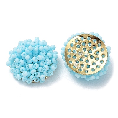 Glass Seed Beaded Cabochons FIND-G058-02I-1