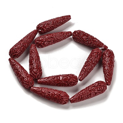 Synthetic Coral Carved Beads Strands CORA-C003-09A-02-1