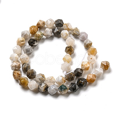 Natural Bamboo Leaf Agate Beads Strands G-NH0012-B02-03-1