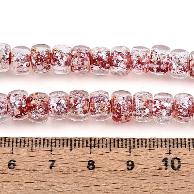 Luminous Handmade Silver Foil Glass Beads Strands FOIL-N029-02B-03-1