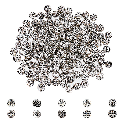 150Pcs 10 Style Zinc Alloy Beads FIND-DC0003-67-1