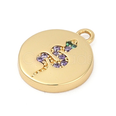 Brass Micro Pave Cubic Zirconia Charms KK-G526-03G-02-1