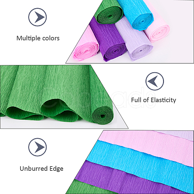 6 Rolls 6 Colors Handmade Crepe Paper DIY-CP0012-89A-1