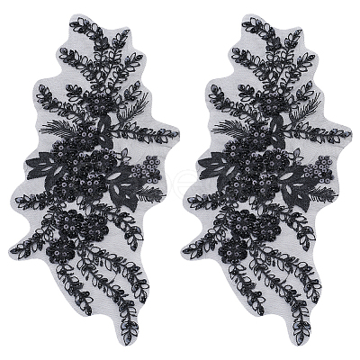 3D Flower Polyester Embroidery Sew on Appliques PATC-WH0012-02A-1
