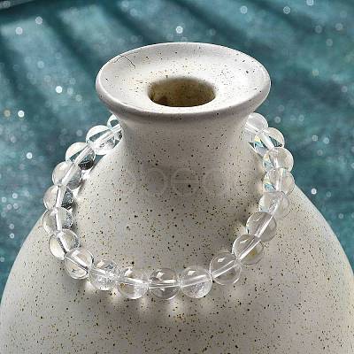 Natural Quartz Crystal Beaded Stretch Bracelets X-BJEW-Q692-46-8mm-1