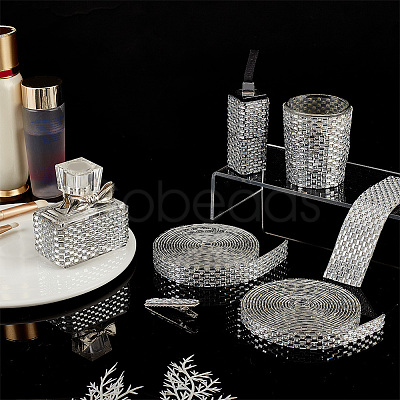 4 Rolls 4 Style Glass Self Adhesive Hotfix Rhinestone Ribbon Trimming DIY-PH0013-85-1