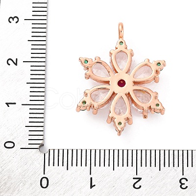 Rack Plating Brass with Cubic Zirconia Pendants KK-Q010-11RG-1