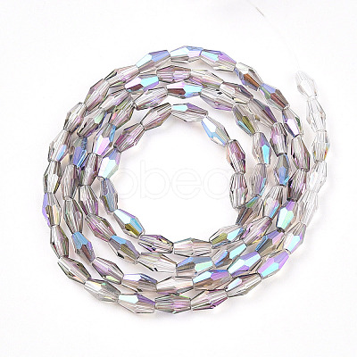 Transparent Electroplate Glass Beads Strands GLAA-K064-05A-01A-1