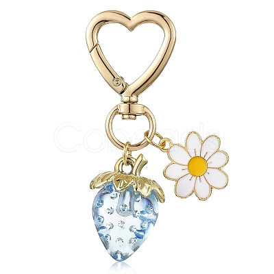 Acrylic Strawberry Pendant Decoration HJEW-SW00120-02-1