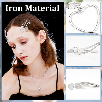 36Pcs 6 Style Iron Snap Hair Clips PHAR-CP0001-08-1