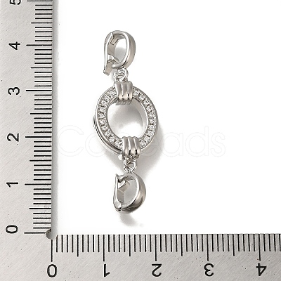 Brass Micro Pave Clear Cubic Zirconia Fold Over Clasps KK-H480-33P-1