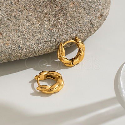 Twist 304 Stainless Steel Hoop Earrings for Women HD0403-1