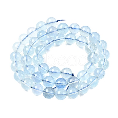 Natural Aquamarine Beads Strands G-G344-A07-8mm-1