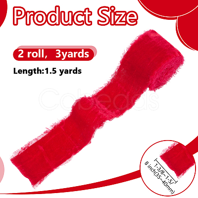 Velvet Frayed Fringe Ribbon OCOR-WH0082-485C-1