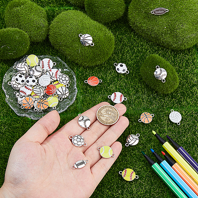 52Pcs 13 Styles Alloy Enamel Connector Charms ENAM-DC0002-03-1