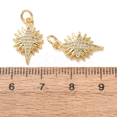 Brass Micro Pave Clear Cubic Zirconia Pendants CU-E003-16G-C-1