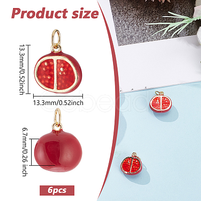 6Pcs Brass Enamel Pendants KK-ME0003-37-1