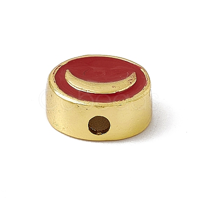 Real 18K Gold Plated Brass Enamel Beads LS-KK-A170-01G-04-1