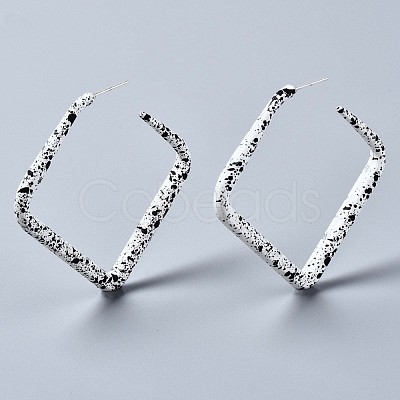 Spray Painted CCB Plastic Stud Earrings EJEW-Q020-001A-1
