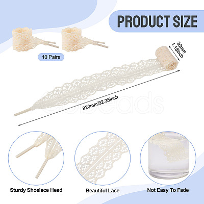 10 Pairs Polyester Lace Shoelaces AJEW-TA0003-14B-1