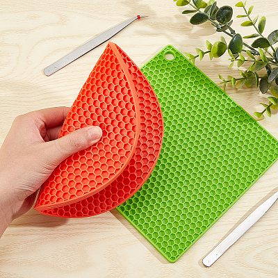 2Pcs Silicone Hot Pads AJEW-GF0006-25-1