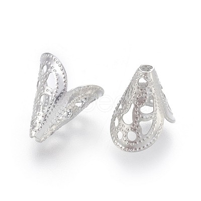 Non-Tarnish 2-Petal 304 Stainless Steel Bead Caps STAS-P221-15P-1